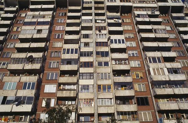 20054203. BULGARIA Sofia Tenement block balconies
