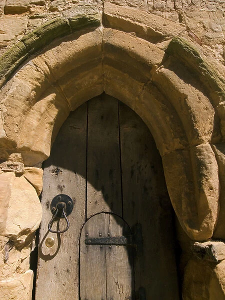 20089642. ENGLAND East Sussex Battle Battle Abbey. Detail of wooden gate