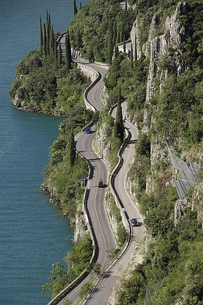 Italy, Lombardy, Lake Garda, Gardesana Occidentale road