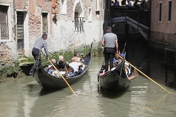 Italy, Veneto, Venice, gondolas & canals around San Marco