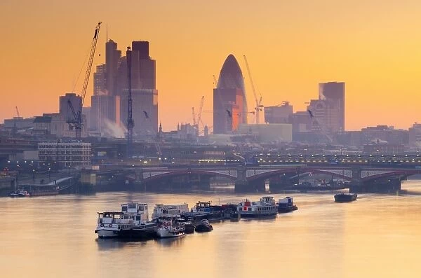 London, The City of London skyline and River Thames
