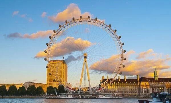 UK, England, London, London Eye and former County Hall