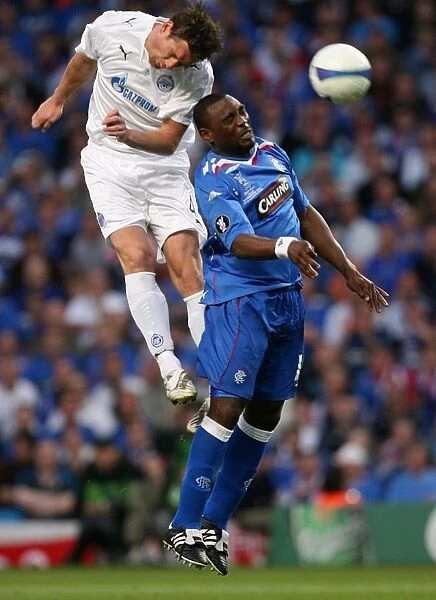 Battle for the Ball: Darcheville vs. Krizanac - UEFA Cup Final Showdown between Rangers and Zenit Saint Petersburg (2008)