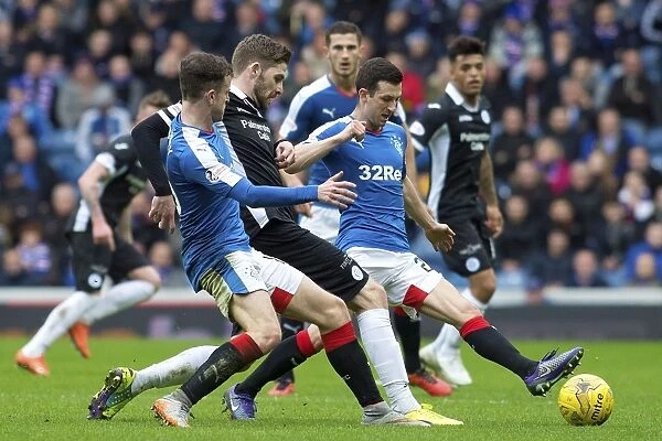 Intense Rivalry: Halliday and Holt vs. Hutton - Rangers vs. Queen of the South Tackle at Ibrox Stadium