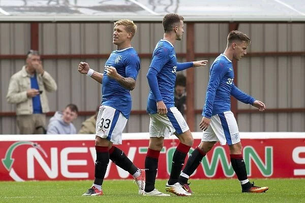 Rangers FC: Martyn Waghorn's Euphoric Betfred Cup Goal Celebration with Team Mates at Fir Park Against Motherwell