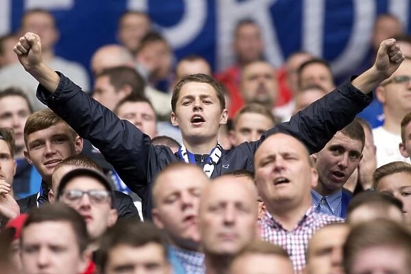 Rangers FC's Thrilling 4-1 Victory over Brechin City: A Sea of Ecstatic Fans Celebrating at Ibrox Stadium