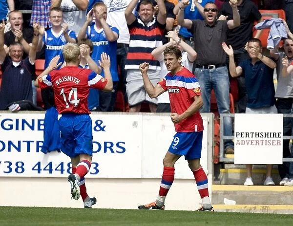 Rangers' Nikica Jelavic Celebrates Glory: 2-0 Win Over St. Johnstone in Scottish Premier League