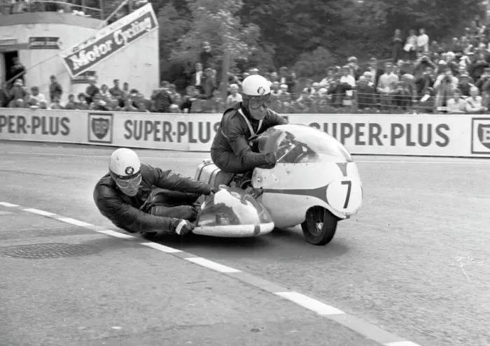 Framed Print of Max Deubel & Emil Hoerner (BMW) 1965 Sidecar TT