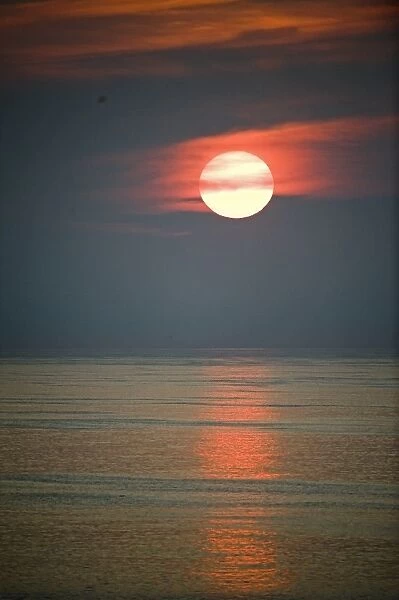 Sunset over the North Sea ogg North Norfolk coast UK July