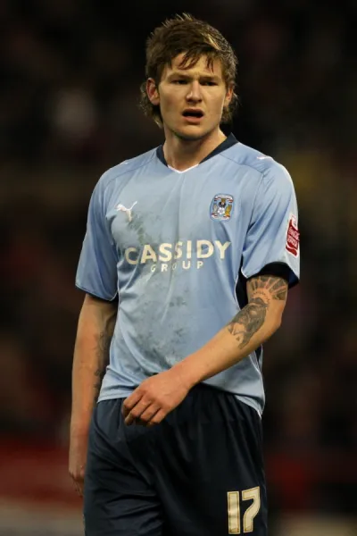 Aron Gunnarsson of Coventry City in Action against Nottingham Forest in the Coca-Cola Football League Championship (28-12-2009)