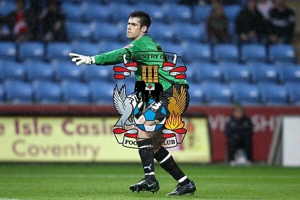 Daniel Ireland Guards Coventry City's Net in Carling Cup Clash against Aldershot Town (August 13, 2008)