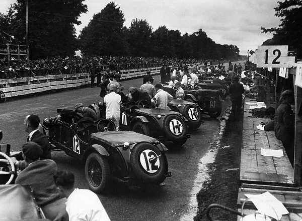 1930 O.M. works cars ready for start of 1930 Irish Grand Prix