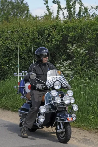 Modified Vespa Scooter Print Art Prints, Posters Puzzles