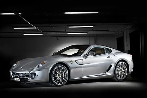 Ferrari 599 GTB Fiorano Print - Silver, 2009. Art Prints, Posters