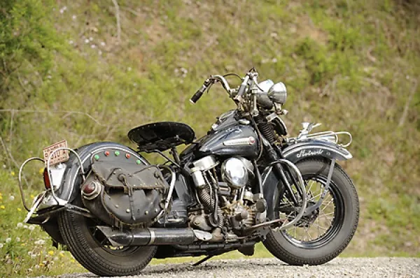 Harley Davidson Panhead Hydraglide Hotrod 1950 black