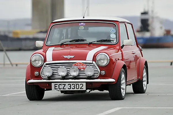 Mini Classic Cooper 1996 Red White Roof Art Prints, Posters