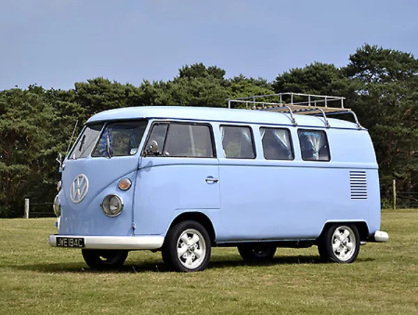 VW Volkswagen Classic Camper van, 1965, Blue, light