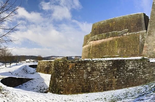 81300-00425-861. View of citadel in snow, Citadelle de Bitche