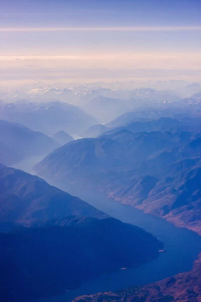 Aerial view of Columbia River Valley, USA