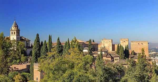 Alhambra Church Castle Towers Granada Andalusia Spain