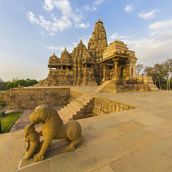 Asia. India. Hindu temples at Khajuraho, a UNESCO World Heritage site, are famous