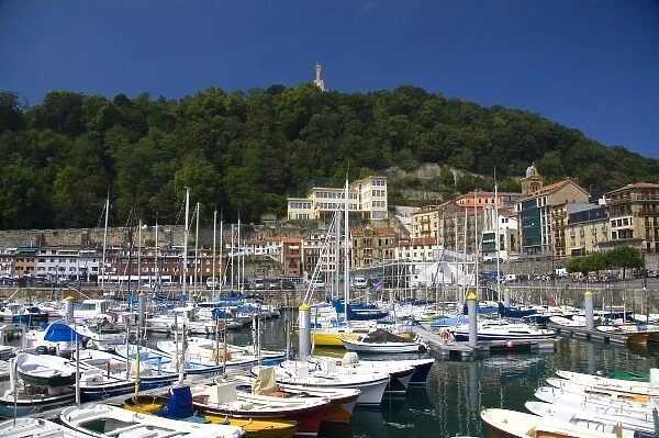 Boats docked at the city of Donostia-San Sebastian, Guipuzcoa, Basque Country, Northern Spain