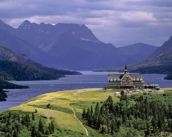 Canada, Alberta, Waterton Lakes NP. The Prince of Wales Hotel is located on Waterton