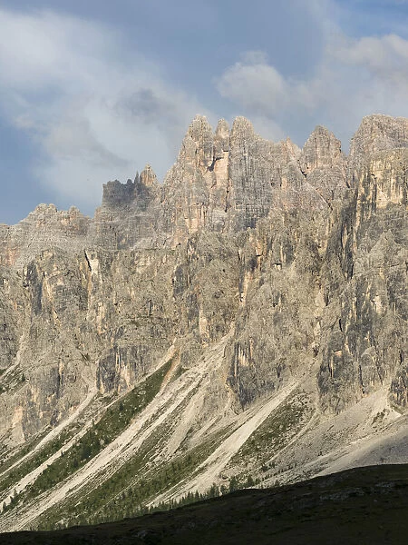 The Dolomites at Passo Giau, view of Croda da Lago, part of UNESCO World Heritage Site
