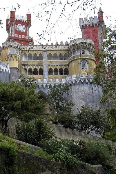 Europe, Portugal, Sintra. The Pena National Palace, a UNESCO World Heritage Site