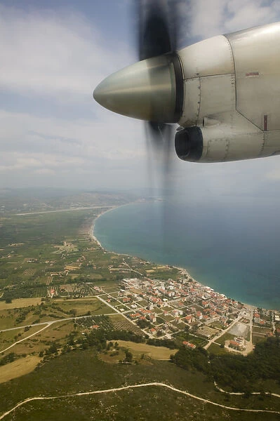 GREECE-Northeastern Aegean Islands-SAMOS: Flying in Propeller Driven Airplane to SAMOS