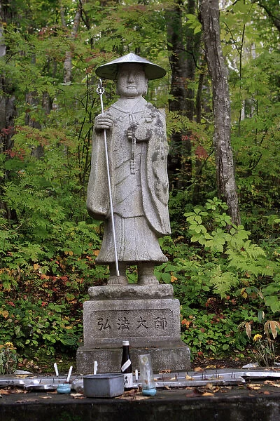 Jizou statues at Tenguyama Shrine at the summit of Mt Tenguyama, Otaru, Hokkaido, Japan