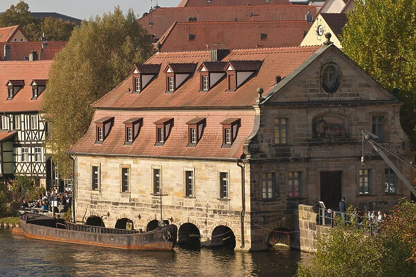 Little Venice (Klein Venedig), old mill and River Regnitz in Bamberg, Germany