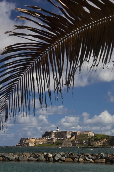 Puerto Rico, San Juan, Old San Juan, El Morro Fortress viewed from Isla de Cabras