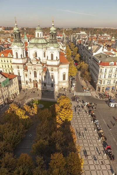 RF. Birds eye View of Old Town Square. Prague. Czech Republic
