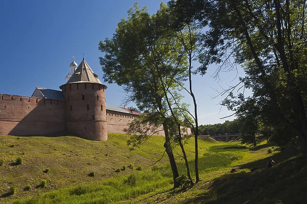 Russia, Novgorod Oblast, Veliky Novgorod, outer walls of the Novgorod Kremlin