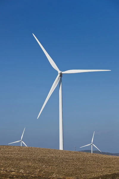 Spain, Andalucia Region, Cadiz Province, Vejer de la Frontera area, modern windmills