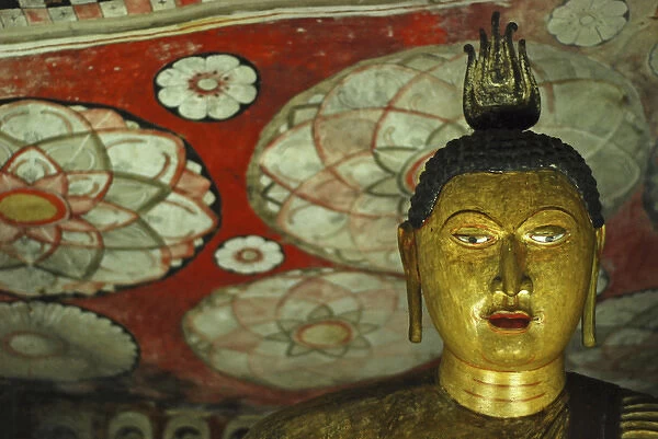 Sri Lanka, Dambulla, Dambulla Cave Temple, face of Buddha