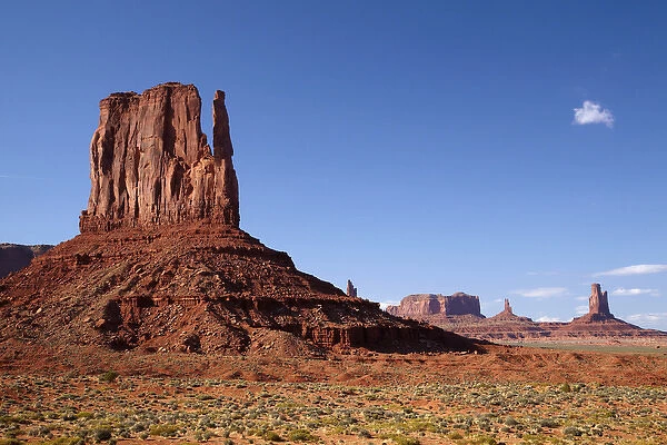 United States, Utah  /  Arizona Border, Navajo Nation, Monument Valley, West Mitten