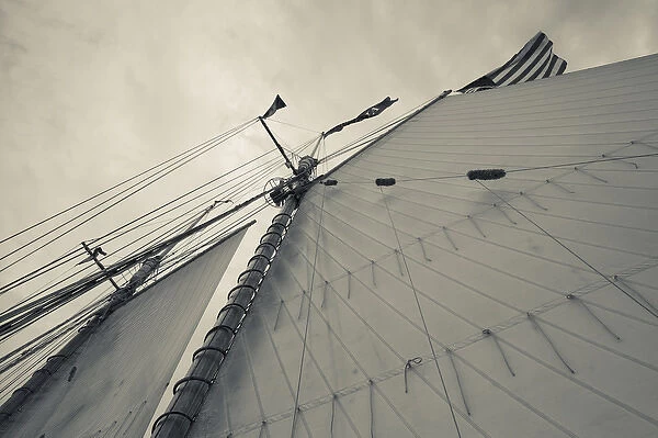 USA, Massachusetts, Gloucester, Schooner Festival, sails and masts