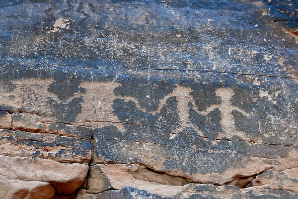 USA, Nevada, Valley of Fire State Park, Human petroglyphs