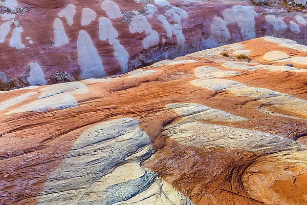 USA, Utah, Glen Canyon National Recreation Area. Bleached patterns in sandstone