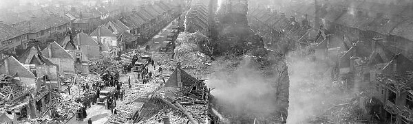 Bomb damage in Kilgour Road, SE London, WW2
