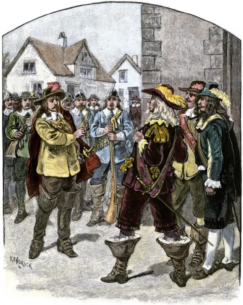 Bacons Rebellion in Jamestown, 1676 available as Framed Prints