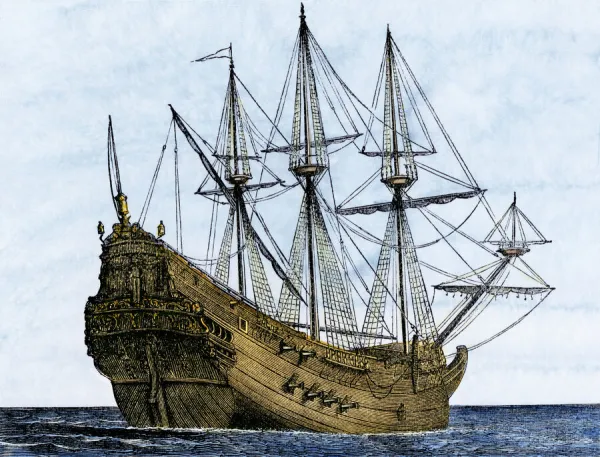 Carrack, a merchant ship of the late 1400s