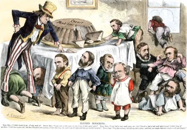 Credit Mobilier cartoon during the Grant Administration, 1873