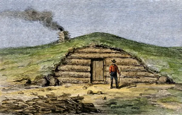 19th-Century Dugout Home Print: Prairie Sod Art Prints