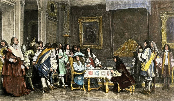 Louis XIV and Moliere having breakfast