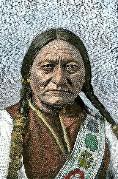 PNAT2A-00041. Sitting Bull.. Hand-colored halftone of a 19th-century photograph