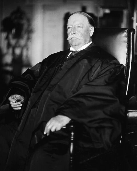(1857-1930). 27th President of the United States. Photographed in 1920 in the Chief Justices chambers in the United States Supreme Court