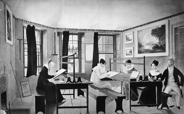 ART CLASS, c1810. Students in a drawing class at the studio of John Rubens Smith